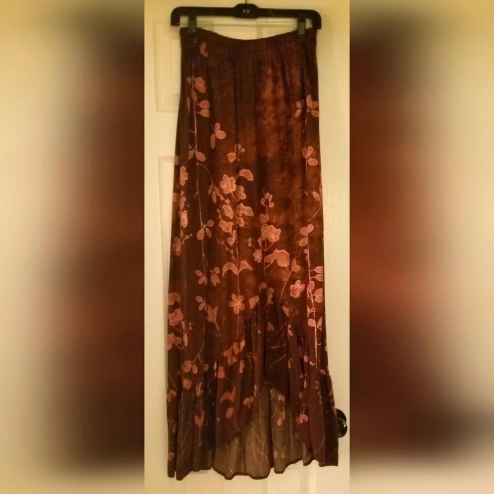 Red Rock Reflections hi-low maxi skirt exclusively from Sedona Arizone Boutique.